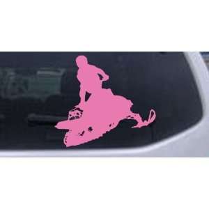 Pink 18in X 16.2in    Snowmobile Trick Sports Car Window Wall Laptop 