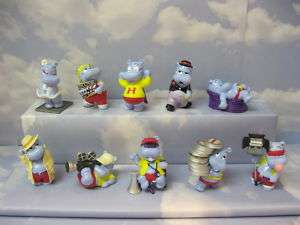 RARE Complete Set Of Hippopotamus Toys Very Detailed  