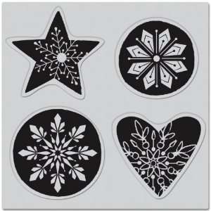  Hero Arts Cling Stamps Snowflake Shapes   4 Pieces Arts 