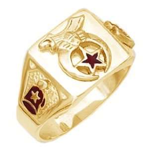  Mens Vermeil Masonic Freemason Shrine Ring (Size 11.5 
