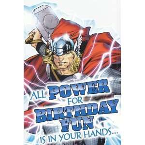  Greeting Card Birthday Thor All Power for Birthday Fun Is 