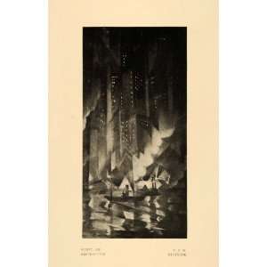  1920 Print Night Abstraction Nevinson City Ship Water 