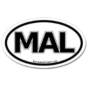  Malaysia MAL Black and White Car Bumper Sticker Decal Oval 