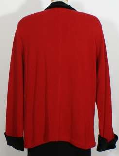 NWT RALPH LAUREN Red Knit Velour Trim Jacket 2X  