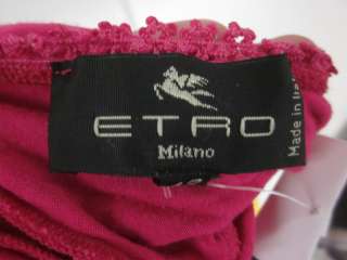 ETRO Pink 3/4 Length Sleeve Low Back Shirt Top Sz 42  