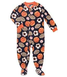   3T Carter Fleece Sports Footed PJs Pajama Sleeper Microfleece  