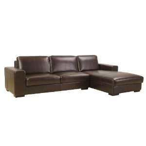   Shiny Leather Large Modern Sectional Sofa with Chaise