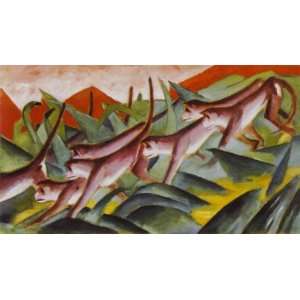  FRAMED oil paintings   Franz Marc   24 x 14 inches 