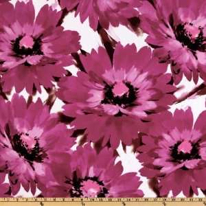   Knit Large Floral Fuchsia Fabric By The Yard Arts, Crafts & Sewing