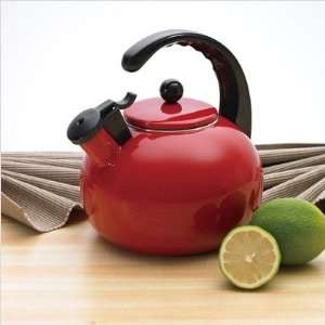 Creative Home 77010 Horizon 2.5 qt. Enamel on Steel Tea Kettle in Red 