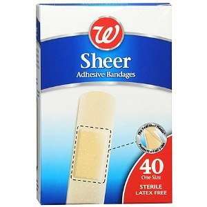   Sheer Adhesive Bandages, 3/4 Inch, 40 ea Health 