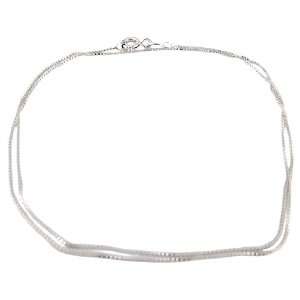  Sterling Silver Box Link Chain Necklace   18 Inches 