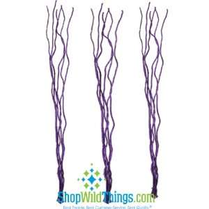Twig Bunch 48 Purple Glitter   3 Bunches Mitsumata Natural Branches 