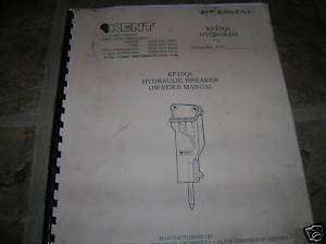 Kent KF19 KF19QT Hydraulic Breaker Owners Parts Manual  
