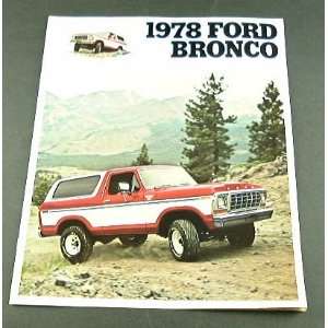  1978 78 Ford BRONCO Truck BROCHURE Ranger XLT Custom 