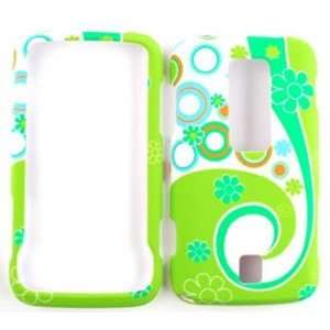 Huawei Ascend M860 Flowers and Circles on Light Green Hard Case, Cover 