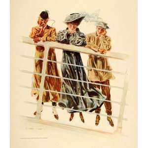  1908 Henry Hutt Victorian Woman Men Ship Costume Print 