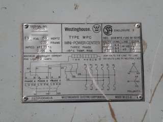 WESTINGHOUSE 15 KVA 480 208Y/120 VAC MINI POWER CENTER  