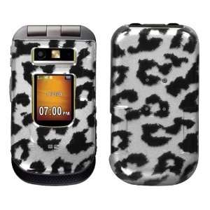 MOTOROLA i680 (Brute), Black Leopard (2D Silver) Skin Phone Protector 
