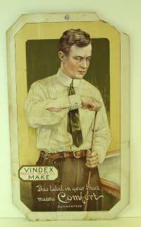 1800s Vindex Make Shirt Chalking Up Billiard Cue Advertising 