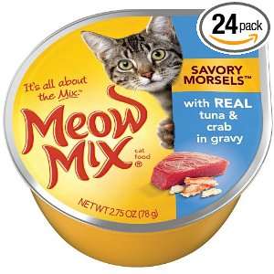 Meow Mix Savory Morsels with Real Tuna and Crab, 2.75 Ounce (Pack of 