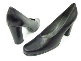 JIL SANDER Black Leather Classic Pumps Shoes Sz 38 8  