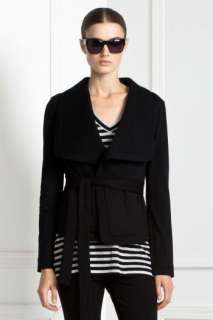 NWT BCBG MaxAzria Oversize Collar Quilted Wrap Jacket L  
