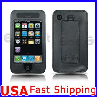 LEATHER HOLSTER BELT CLIP CASE COVER FOR IPHONE 3G 3GS  