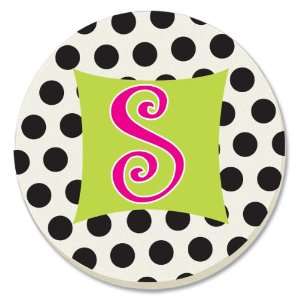 CounterArt Initially Yours Monogrammed S Absorbent Coasters, Set of 4