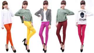   Slim Candy Color Strench High Waist Pencil Pants Leggings Ish  