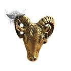 SBT576 Dark Gold Goat Head Horn Men Unisex Textured Finger Ring 