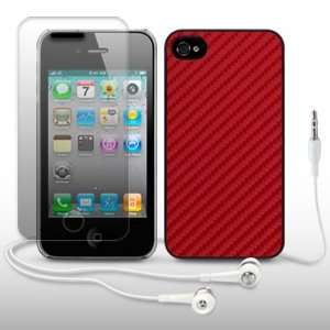 IPHONE 4 TEXTURED DESIGN BACK COVER WITH SCREEN PROTECTOR & HEADSET BY 