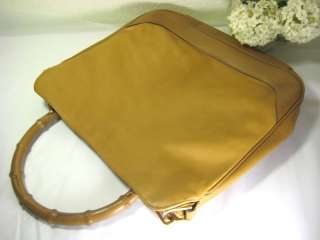 GUCCI Solid Brown Leather Hobo Shoulder Bag Made in Italy  