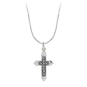   Cross Necklace Marcasite & Sterling Silver Jewelry by Boma Jewelry