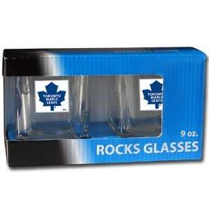   Licensed NHL Rocks Glass Set   Toronto Maple Leafs