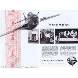 1957 Grumman F11F 1F Fighter Jet Double Ad Vintage Ad 