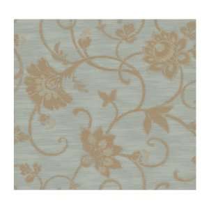   Jacobean Wallpaper, Muted Turquoise/Burnished Gold