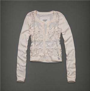   NWT Abercrombie & Fitch Women Jessa Sweater Cardigan Shirt Cream $68