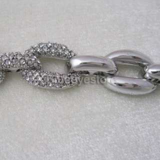 Fashion Silver Diamond Oval Bangle Bracelet Jewellry  