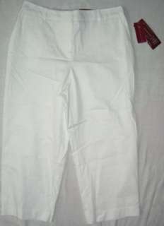 NWT Womans JM Collection Petite White Capri Pants 12P  