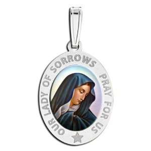  Our Lady Of Sorrows Medal Oval Color Jewelry