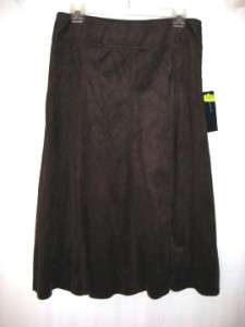 Jones New York Long Chocolate Brown Skirt Sz 14 NWT $89  