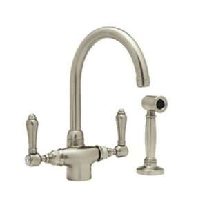  Rohl A1676LPWSSTN 2 Satin Nickel Country Kitchen Lead Free 