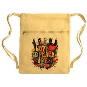  Messenger Bag Sack Pack Yellow Love Peace Joy Peace Symbol 