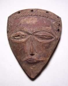   carved wooden mask from the Kuba lele ethnic group, Congo, Africa