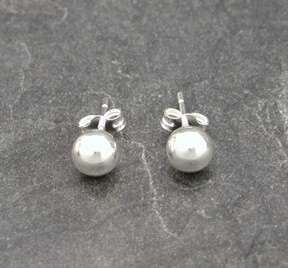 NEW Sterling Silver 6mm Round Ball Post Earrings   