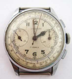 Vintage 1950s 60s Hyde Park Stopwatch Chronograph Wristwatch 17j 