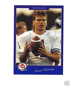 LANCE CHOMYC #4 ARGONAUTS CFL CARD #205 1991  