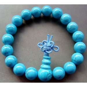   Turquoise Beads Tibet Buddhist Prayer Bracelet Mala 