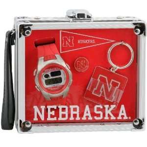  Nebraska Cornhuskers Mens Rock Box Watch/Accessory Set 